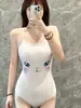 Maiô Japonês Estilo Anime Peça Única para Mulheres, Corrida, Macio, Fofo, Anime, Secagem Rápida, com Bojo, Natação para Iniciantes