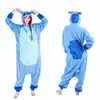 Pijama Enterizo de Franela con Personaje Stitch Azul y Rosa, Animales de Dibujos Animados, para Otoño e Invierno, Se Puede Usar Afuera, Ropa de Casa, Estilo Pareja