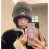 Bonito Sombrero de Lana Bordado de Cachorro Dachshund para Mujer, Gorro de Invierno Engrosado que Protege las Orejas y Hace que la Cara Parezca Más Pequeña, Gorro Cálido