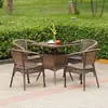 Juego de Mesa y Sillas de Té para Balcón, Juego de Tres Piezas de Sillas de Ratán, Mesa y Sillas de Ocio para Balcón, Silla de Ratán, Mesa y Sillas de Ratán para Exteriores, Silla con Respaldo, Mesa Redonda