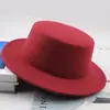 Chapéu de Lã Outono e Inverno Novo Cruzado Europeu e Americano Estilo Britânico Chapéu Jazz Cor Sólida Aba Larga Chapéu Placa Leve Chapéu de Feltro Masculino e Feminino