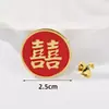 Broche de Casamento para Noivo e Noiva para Homens, Alfinete de Decoração de Colarinho para Foto de Registro de Casamento, Caractere Dupla Felicidade, Acessório de Terno para Mulheres