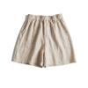 Shorts Largos de Cor Sólida Lavados com Areia Simples Artístico Confortável Versátil para Caminhar Casual Fresco Shorts de Cinco Pontos para Mulheres Verão