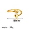 Anillo de Oro de 18K con 26 Letras Inglesas Corazón Burbuja Anillo Abierto Ajustable Exportación Transfronteriza Europea y Americana Suministro