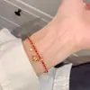 Luz de Corda Vermelha Tecida Design de Nicho de Luxo Vermelho Pulseira de Abóbora de Alta Qualidade Joia Retro Simples Versátil