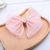 Horquilla de lazo grande para niña, accesorio para el cabello con temperamento, pinza superior de niña, horquilla de princesa roja de red, flor de zapato DIY
