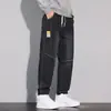 Jeans Cargo Nuevos para Hombre de Primavera y Otoño Marca de Moda Elegantes Holgados Versátiles Jogger con Cordón Pantalones Harem Pantalones Largos Casuales