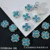 Nuevo Estilo Trébol de Cuatro Hojas Incrustado con Diamantes Zirconia de Ocho Agujeros Accesorios para Pulsera con Cuentas DIY Cadena de Teléfono Venta Caliente Transfronteriza
