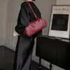 Bolso de Axila para Mujer de Piel de Vaca Roja Bolso de Hombro Original para Viajes Bolso de Mano Bolso Baguette Bolso Bowling Bolso Almohada de Cuero Genuino