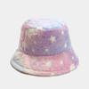 Chapéu de pescador com estrelas e lua luminosas estilo balada outono e inverno espesso quente hip-hop chapéu de bacia criativo Chapéu de geada