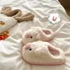 Pantufas de algodão de leitão com nariz rosa, forradas com pelúcia, quentes, para uso doméstico, com sola grossa, antiderrapantes, pantufas peludas confortáveis, atacado transfronteiriço para mulheres