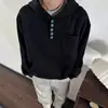 Moletom com Capuz e Botões Estilo Retrô Americano para Homens e Mulheres no Outono Novo de Alta Qualidade Solto Estilo Preguiçoso Jaqueta Hoodie Casual
