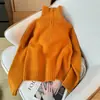 Suéter Pulôver Gola Lapela Meio Zíper Outono e Inverno para Mulheres, Estilo Coreano Gola Alta Modelagem Solta Tricô Elegante para Roupa Externa