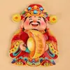 Dios de la Riqueza Pegatina de Refrigerador Giratoria de Dinero Adorno Decoración Creativa de Cabeza Oscilante para Atraer Riqueza y Bendiciones Pegatina Decorativa Festiva Pegatina de Gato de la Suerte para Refrigerador