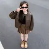 Chaqueta de cuero para niña, estilo primavera y otoño, nuevo modelo 2026, chaqueta elegante y moderna para niños mayores, estilo urbano genial para niños