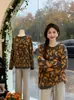 Suéter de moda con estampado de leopardo, estilo nuevo, vibra juvenil para mujer, top de punto versátil, holgado y adelgazante
