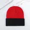 Novo Gorro Tricot Color Block com Logo Personalizado, Gorro de Lã à Prova de Vento e Quente para Outono e Inverno para Homens e Mulheres, Chapéu da Moda e Versátil para Clima Frio