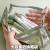 Estuche de malla transparente para estudiantes, especializado para exámenes, de doble capa, tridimensional, bolsa triangular de papelería de gran capacidad