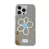 Funda Espejo Colorida Simple con Puntos y Flores Manzana 18Pro para iPhone15 Espejo de Maquillaje Funda Protectora