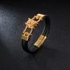 Nueva Pulsera de Cuero Vacuno para Hombre Creativa Retro Cabeza de León Motocicleta Personalizada Simple Pulsera para Hombre Joyería de Mano