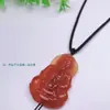 Cordón para Collar de Cera de Abeja Dorada con Colgante de Cristal Yu Pei Rojo y Negro, Tejido a Mano, Cuerda Sencilla de Piña de 2.5 mm para Hombres y Mujeres