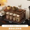 Prateleira de mesa estilo meados do século, organizador de xícaras de café, aparador em estilo gaveta de vários níveis, prateleira de bancada