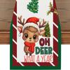 Novo Caminho de Mesa de Natal Transfronteiriço Papai Noel Rena Boneco de Neve Estampa de Linho Sala de Estar Mesa de Centro Mesa de Jantar Decoração
