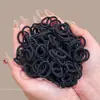 Goma para el pelo con rosca para mujeres, Cuerda versátil para el pelo de niños y bebés, Alta elasticidad, Banda de goma duradera, Accesorio simple de goma negra para el pelo