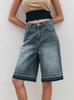 Amazon Tume Comercio Exterior Europeo y Americano Suministro Transfronterizo Vintage Sueltos de Cintura Alta Casual Moda Vaqueros Cropped para Mujer