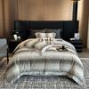 Invierno Italiano Lujo Ligero Engrosado Degradado Terciopelo Danés Juego de Cuatro Piezas Cálido Terciopelo de Leche Terciopelo de Doble Cara Funda Nórdica Ropa de Cama