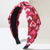 Diadema para el cabello estilo coreano de San Valentín, dulce, combinable con todo, anudada, de tela estampada con amor, accesorios para el cabello para salir, citas, vacaciones, para mujer