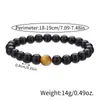 Pulsera de Cuerda con Cuentas de Piedra Volcánica de 10 mm Estilo Nuevo Vintage Transfronteriza Pulsera Pulsera para Hombre Hecha a Mano Ajustable