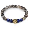 Amazon caliente 8MM ágata negro desgastado aleación cabeza de leopardo pulsera venta directa de fábrica explosiones de verano