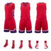 Uniforme de baloncesto americano para niños al por mayor rápido traje de jersey de baloncesto para adultos traje de entrenamiento transpirable para hombres compra grupal jersey azul