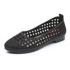 Nuevos zapatos de tela antiguos de Beijing para mujer, zapatos casuales de suela blanda de malla hueca, zapatos de mamá de boca baja que combinan con todo, zapatos planos de una sola capa para mujer