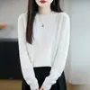 Cross26 Otoño/Invierno Primera Línea Ropa Lista para Usar Suéter de Punto Cuello Redondo para Mujer Manga Larga Jersey Capa Base Versátil Holgado Estilo Caliente