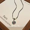 Nuevo collar tejido con candado de paz y esmalte de color chino para mujer, estilo nacional, temperamento, cadena para el cuello que combina con todo, cadena para clavícula, venta al por mayor