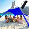 Nova barraca de dossel de peça única em Lycra para uso à beira-mar e na praia, toldo de proteção solar, portátil para acampamento ao ar livre e reuniões