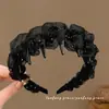 Diadema ancha para lavarse la cara, simple y elegante, con pedrería de estrellas, diseño de corona alta, agarre dentado y característica antideslizante.