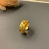 Qingdao Antigo Médio [Escultura Flor de Ouro] Anel de Abertura com Sentido Avançado Flor Estilo Novo Popular Anel Retrô
