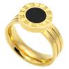 Anillo de dedo índice digital romano de alta sensibilidad, versión ancha hipster, para mujer, moda europea y americana, anillo decorativo de acero de titanio rojo neto.
