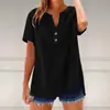 Camisa Casual Transfronteriza de Verano 2025 Amazon Holgada Moda Femenina de Comercio Exterior Europeo y Americano Top Versátil de Algodón y Lino para Mujer