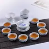 Conjunto de chá de cerâmica azul e branca, infusor de chá doméstico, gaiwan Kung Fu, conjunto completo de xícaras de chá simples, loja de fábrica atacadista transfronteiriça