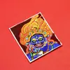 Tibetano Semi-Feito à Mão Pintado à Mão Areia Grossa Thangka Jambhala Amarelo Cinco Senhores Mahakala Cartão do Núcleo Núcleo Pingente Atacado