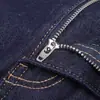 Pantalones de Hombre Finos Azul Oscuro Antidesvanecimiento Primavera y Verano Rectos de Cintura Media Elásticos Simples Jeans de Negocios para Hombre