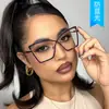 Gafas de Metal para Mujer Cross X con Lente Plano Antiluz Azul, Moda Ins, Montura Personalizada para Celebridad Cyber, Montura Artística Retro