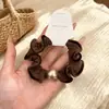 Goma para el pelo de terciopelo Dongdaemun coreana con bordes rizados para mujer, Diadema scrunchie de alta gama