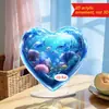 Adornos de Escritorio Acrílicos 2D Temáticos del Océano Transfronterizos en Forma de Corazones, Estrellas y Círculos, Decoraciones del Mundo Submarino para Sala de Estar y Dormitorio