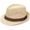 Sombrero de Nuevo Estilo para Hombres de Mediana Edad y Mayores, Sombrero para el Sol de Primavera y Verano, Sombrero Topper, Sombrero de Malla Transpirable de Paja para Abuelo, Sombrero de Sol