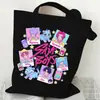 Bolso de Hombro Versátil Diario para Estudiante con Estampado de Dibujos Animados Anime Moda Transfronteriza Bolso de Lona Portátil de Gran Capacidad